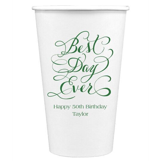 Whimsy Best Day Ever Paper Coffee Cups
